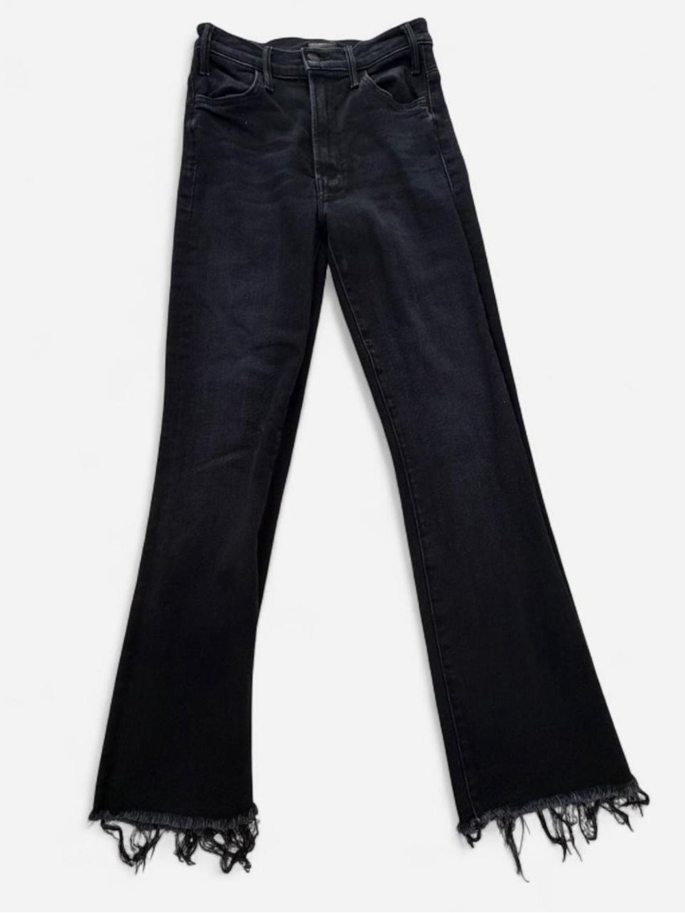 MOTHER Black Frayed Hem Jeans